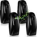 Maxcheck 4 Pcs Automatic Air Freshener Spray Dispenser Wall Mounted Automatic Spray Dispenser Air Freshener for Bathroom Battery Operated Free Standing for Commercial Place and Room(Black)