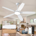 Amico Ceiling Fans with Lights, 60 inch Smart Ceiling Fan with Remote/APP/Alexa Control, Reversible, 5 Blades, 6 Speeds, 3CCT, Dimmable, Noiseless, Wifi Ceiling Fan for Farmhouse, Bedroom, White
