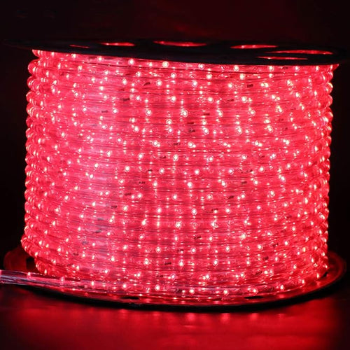1/2" Rope Lights, 2-Wire Waterproof LED Rope Light Kit, 110V-120V PVC 30 LED/M Tube Lights Strip for Background, Outdoor, Christmas, Home Decoration (82ft, Red)
