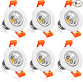 inShareplus 2 Inch LED Downlight, 3W Recessed Lighting COB Dimmable, 4000K Natural White, CRI80, Ceiling Lights with LED Driver, 6 Pack