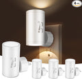 4 Pack LED Plug-in Wall Night Light with Dimmable 0-300 Lumens, 3000K Soft White, Auto On/Off Light Sensor & Adjustable Head for Hallway, Stairs, Bedroom
