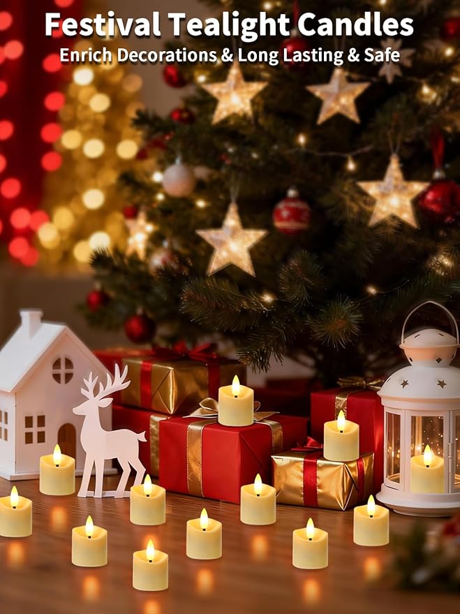 Rechargeable Flameless Candles with Remote Timer, 6pcs Flickering Tea Lights Candles Battery Operated, Fake Votive Candles for Home Decor, Easter, Wedding Party and Valentines Decor