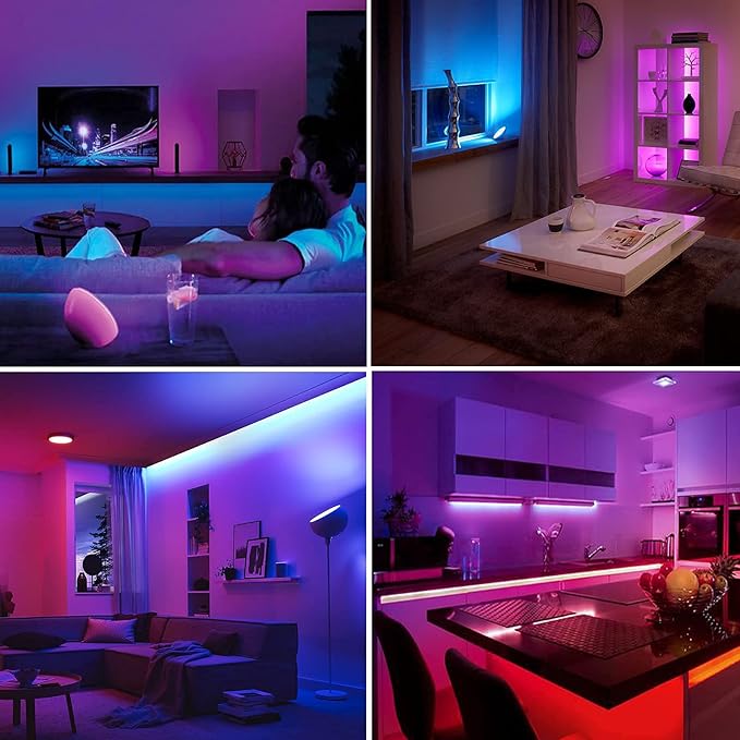 110V 8 Colors RGB Dimmable Strip Light Outdoor 131.2ft 40m Rope Lighting Kit Indoor Waterproof IP65 Connectable Flexible for Christmas Bar Boat Parties Landscape Decoration