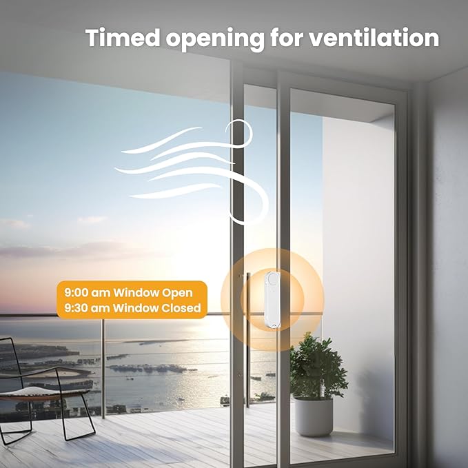 Window Opener ，Motor APP Remote Control Timing Quiet， Automatic Smart Window Pusher ，Solar Charging, no Tools Required for Installation