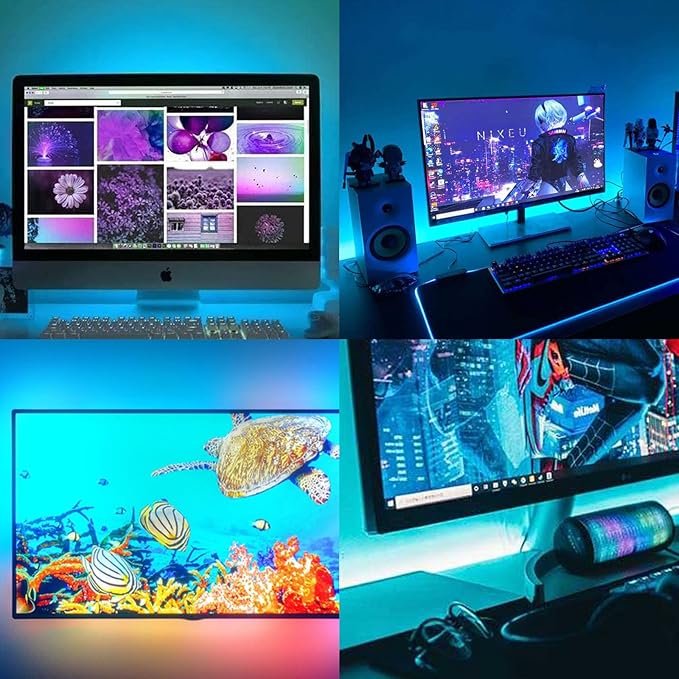 DC 5V USB COB Ice Blue LED Strip Light Dimmable USB Powered 6.6ft/2M IP65 Waterproof 640LEDs with Dimmer High Brightness Flexible LED Tape Lights