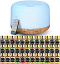 SACATR Essential Oil Diffusers for Home with 36x5mL Oil Diffuser Sets, Ultrasonic Technology, Remote Control for Home Office, Auto Shut-Off 4 Timers 15 Colors