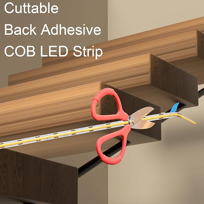 Motion Sensor LED Stair Lights Indoor, Intelligent Stair Case Lights Kit 12 Stairs 40 Inch Interior Step Lights Strip for Stairway (3000K Warm White Staircase Lighting)