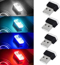 4 PCS USB LED Car Interior Atmosphere Lamp, Portable Mini Auto LED Decor Night Light, Plug-in USB Interface Ambient Lighting Kit, Universal Car Interior Accessories(White+Blue+Red+Ice Blue)