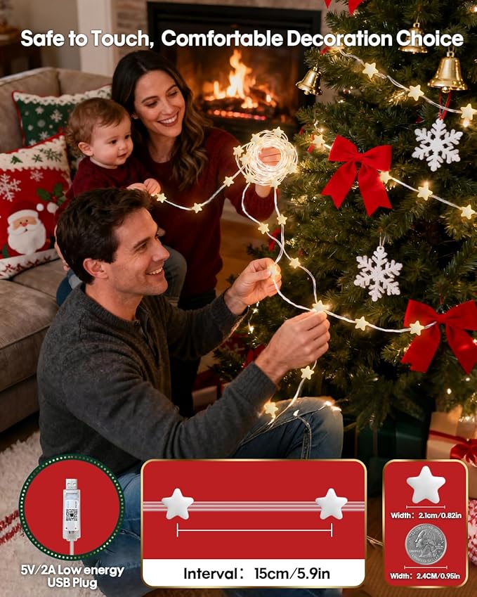 Smart Star Fairy Lights 65.6Ft, 16M Color Changing String Lights with Remote & APP Control, Music Sync, Timer, RGB DIY Colored Twinkle Lights Hanging for Indoor Bedroom Party Christmas Decor