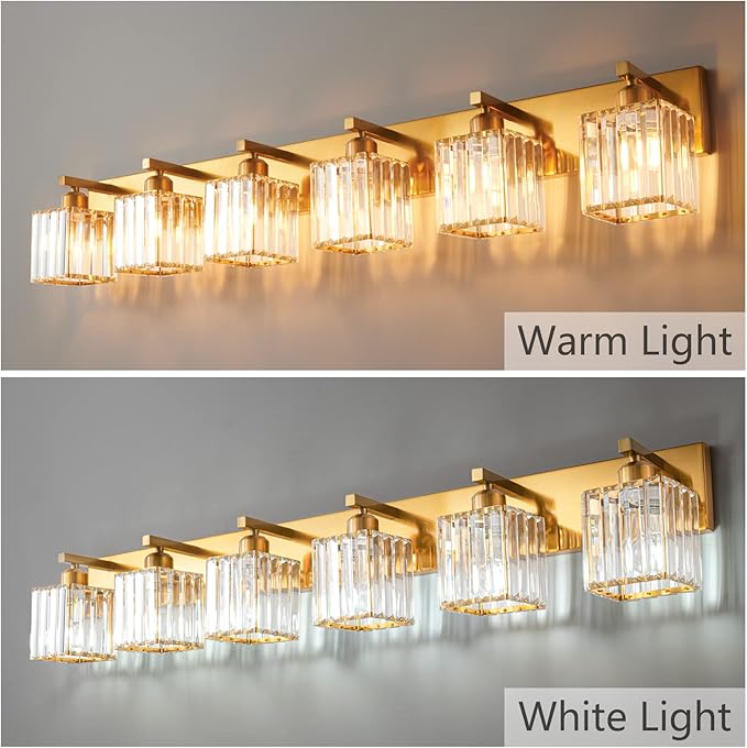 19.5" KnurledBrassWallSconcesSetof2,BronzeBathroomVanityLightFixtureswithWaterRipplesGlassTube,ModernLampforBedroom,LivingRoom,Hallway,Staise,Mirror,Kitchen