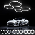 ALLYES LED Hexagon Garage Lights, 24 Packs Dimmable Hex Shop Garage Ceiling Lights, Upgraded Wider Size Light Tubes, 25650LM 6500K 200W Suitable for Workshop Basement Gym Warehouse
