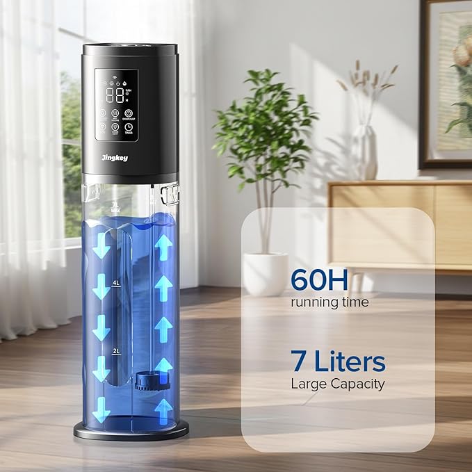 Humidifiers for Bedroom Large Room with Smart App & Remote Control, 7L/1.85Gal Large Humidifier, 4 Mist Levels Humidifiers for Home Crow