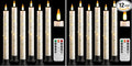 Da by 6 Flameless Window Candles with Remote Control & Timer, Surround String Lights, Battery Powered, 9.6" Christmas Candles, Free 6 Black Bases for Home Décor (Pack of 2)