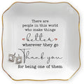 OASSIE Teacher Appreciation Gifts for Women - 4"x4" Ceramic Jewelry Dish Tray - Teachers Day Birthday Appreciation Inspirational Retirement Thank You Nurse Appreciation Gifts for Women Coworkers Boss