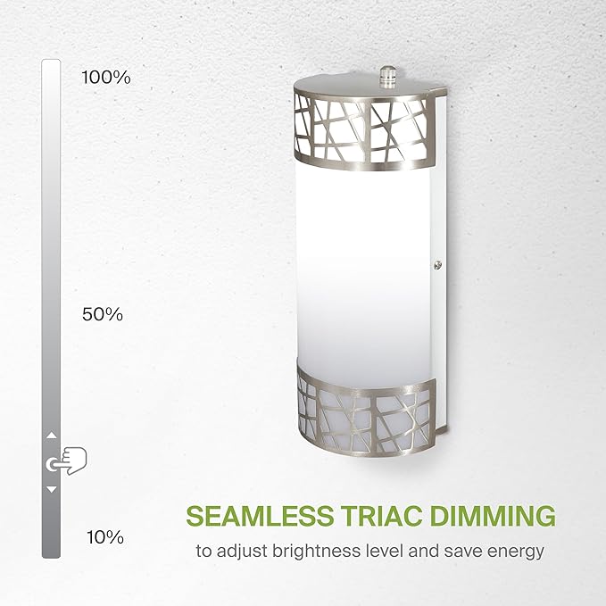 ASD 12 Inch LED Indoor Wall Sconce - Brushed Nickel Modern Dimmable 15W 2700K-5000K Adjustable Wall Mounted Light Fixtures, Wall Lights for Bedroom, Bathroom, Living Room, Hallway Decor - ETL 4 Pack