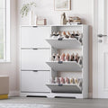 Large Shoe Cabinet for Entryway, Tall Narrow Shoe Storage Cabinet with 6 Flip Drawers and Adjustable Shelves, Shoe Rack Cabinet Organizer for Hallway, Foyer, Small Apartment
