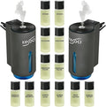 2 Smart Car Air Freshener Diffusers – Rechargeable Auto Scent Device Set with 12 Refills – Anti-Leak System, 3 Spray Modes & Motion Sensor Auto On/Off