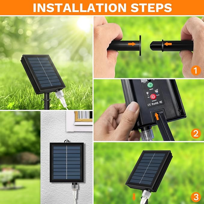 LED Outdoor Solar String Lights, 38FT 100 RGB LEDs, Solar Christmas Lights IP65, Supports APP/Music/8 Modes, Solar Outdoor String Lights for Patios, Gardens, Trees, Easter Decorations