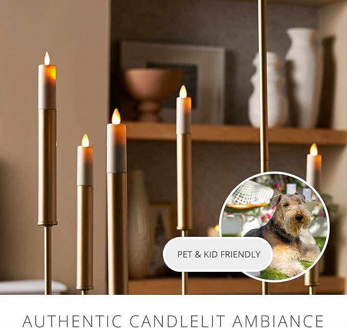 Luminara Set of 2 Pearl Ivory Flameless Candle E12 Taper Bulbs Flat Top - 1" x 4" for Chandeliers, Wall Sconces and Lighting Fixtures