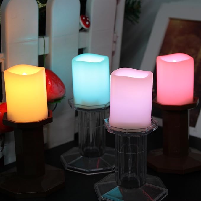 Flickering Battery Operated Color Changing Flameless LED Votive Candles with Remote Long Lasting Decorative Electric Multi Colors Candle Set for Wedding Party Decorations 10 Pack Battery Included