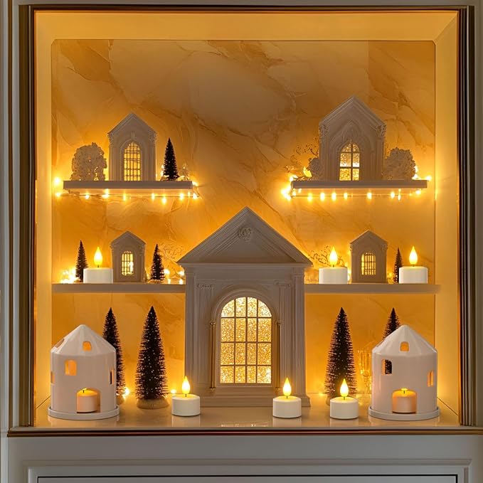 Yme Flameless Candles with Remote Timer and Charging Base, 6 Pack Rechargeable LED Battery Operated Flickering Flameless Candle, Electric Tea Lights Votive Candles for Home Wedding Party Holiday Decor