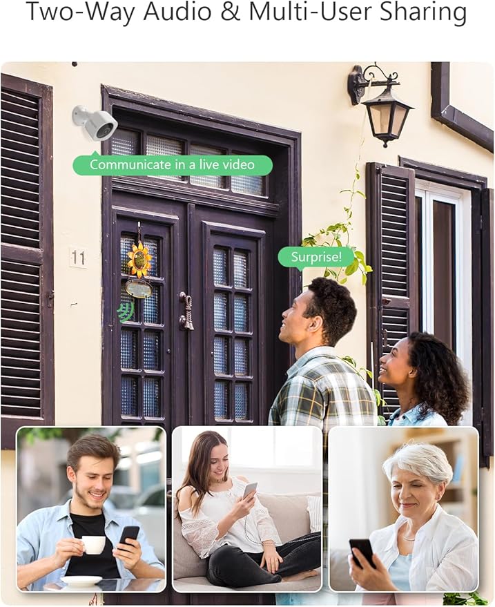 Security Cameras Wireless Outdoor Magnetic, 2.4G WiFi 2K Battery Powered, AI Motion Detection, Color Night Vision, 2-Way Talk, Waterproof,Cloud/SD Storage, Compatible with Alexa (White-1Pack)