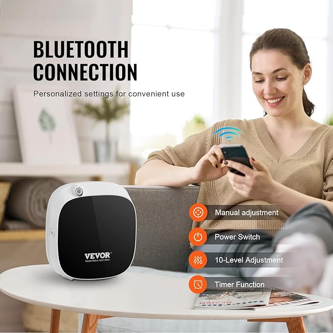 VEVOR Scent Air Machine for Home, 100ML Smart Essential Oil Diffuser with Cold Air Tech, Waterless Scent Air Diffuser with USB & Battery Powered, Cover Up to 1000 Sq.Ft for Living Room, Bath Room, Spa