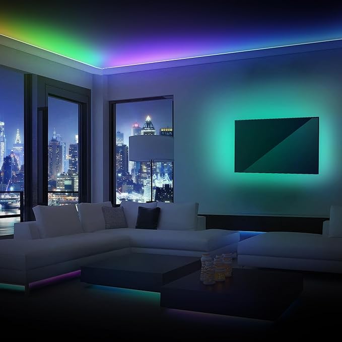 Monster Smart 50 Foot RGB+IC LED Strip Lights, Sound Reactive Strip Lights for Bedroom, App & Voice Control, RGB Light Strip for Room, Alexa Google Home, Razer Chroma Sync, 270 RGB+IC LED Lights