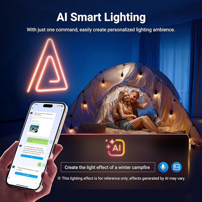 NEEWER 9.84ft/3m LED Strip Lights, Smart AI RGB Flexible Cuttable Neon Rope Light with App Control for Bedroom Gaming Room Indoor Studio Home Wall Decor, Compatible with Google Assistant Alexa, NS02
