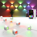 8-Light RGBCW Wall Sconce Light, Up/Down Bedroom Wall Lights, Music Sync, DIY-Styling Color-Changing Wall Lamps for Living Room Party Home Decor, Works with Alexa/Google Assistant, 23.3ft