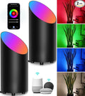 SUNVIE 2 Pack Smart Floor Can Light 5W RGBW Color Changing Uplighting Indoor Uplights 2700K-6500K Up Lights Indoor Floor Spotlight for Plant Corner Wall Artwork, APP Control Alexa & Google Home, Black