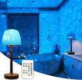 Waterproof Shower Lamp Cordless, Rechargeable Shower Light with 16 Color Ocean Wave Lights Projector, Rechargeable Bathroom Lamp with Touch & Remote Control,Spa-Like Mood Light for Bathtub/Shower