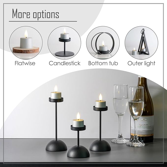 smtyle Votive Candles Battery 0perated Silver Flickering Flameless Candles with Remote Set of 3 Long-Lasting Fake Small Votive Candles for Xmas Decor, Table Decorations & Home Mantel Display