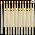 Wondise 24 Pack Flameless Taper Candles, No Remote, Realistic Flickering Battery Operated Candlesticks, Ivory LED Plastic Candles Safe for Weddings, Table Decor, Christmas and Halloween Decoration