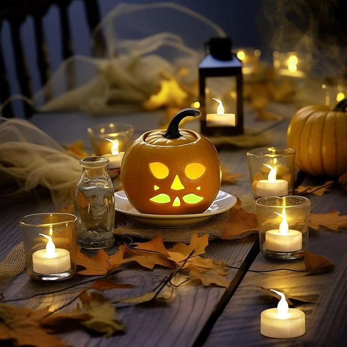 Topstone Flameless LED Candles with Remote Control - Warm White Flickering Battery Operated Candles, 400+ Hours Timer Function, 4H/6H/8H Auto-Off,Electronic Tea Lights for Home Decor, Wedding, Party