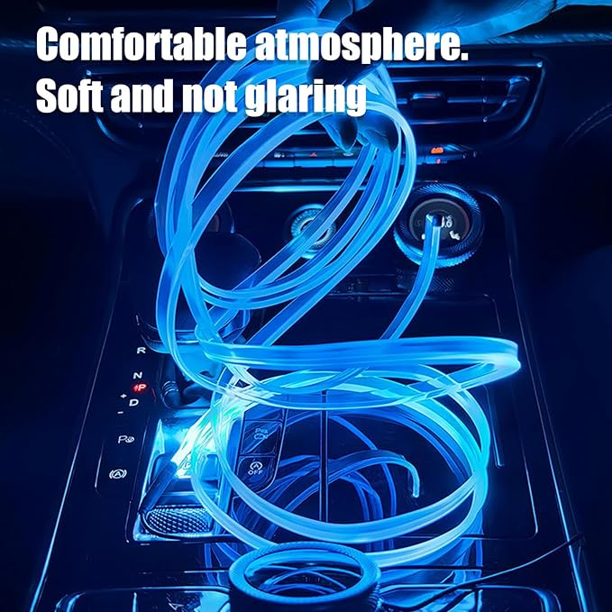 Car LED Lights Interior, 7-Color Voice-Activated LED Strip Lights, Automotive Trim for Dashboard Monitor Eaves Shelf Courtyard Bedroom Living Room TV