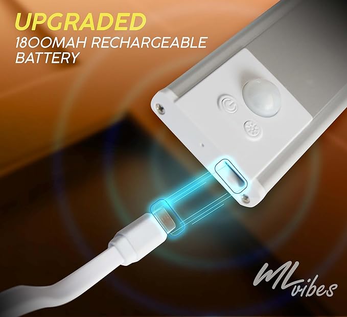 40 led Lights Rechargeable Battery Operated Motion Sensor Lights for Indoor, 2 led Light bar with Adjustable Magnets, Wireless for Under Counter Lights, Under Cabinet Lights