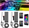 Car Interior Lights, 12V LED Strip Lights with Cigarette Lighter Adapter, Ambient Lighting Car Accessories, App & Remote Control Music Sync Color Change Lights for Truck Car (36LED Beads) -2 Set