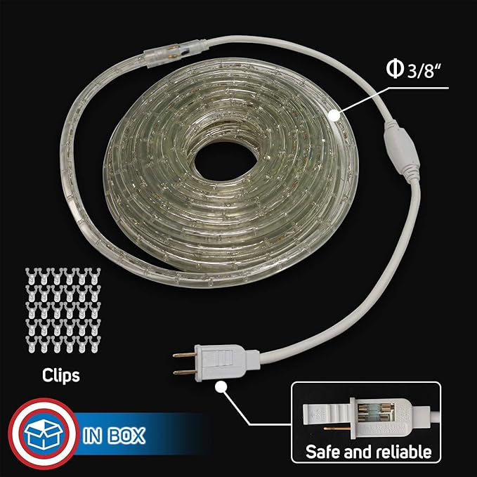 Russell Decor 100ft/30m Led Rope Lights Lamps Kit Indoor Outdoor Decorative Lighting for Saint Patrick's Day Party Wedding Backyard Patio Deck Bright Flexible String Tube Lights Waterproof- Green