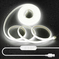 Aclorol 5V COB LED Strip 10FT 960 LEDs Dimmable Waterproof LED Strip Lights with Self-Adhesive for Kitchen Cabinet Bathroom Mirror Vanity Display Case 3D Printer Lighting Cold White 6000K CRI90+