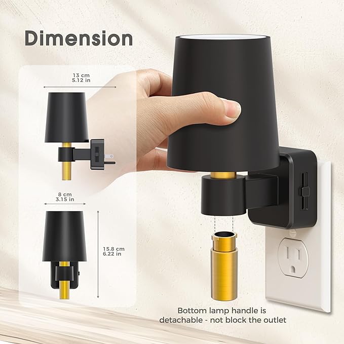 Briignite Night Light, Night Lights Plug into Wall, Dusk to Dawn Sensor, Soft White 3000K, 0-100LM, Plug in NightLight, Vintage Night Light Lamp for Hallway Bedroom Stairway
