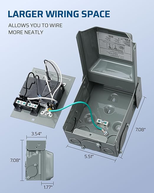 DEWENWILS Outdoor Outlet Box with 20 AMP WRTR GFCI Receptacles, Countdown Function & 4/8 Hrs Cycle, 125V/2500W, 1/2hp Rainproof 3R Enclosure, Outdoor Electrical Outlet Box for Decor, Yard