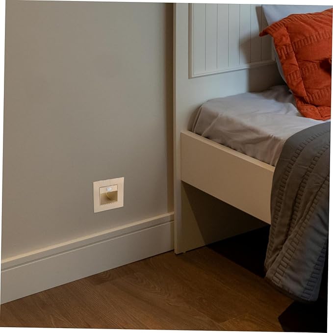 Garneck Motion Sensor Recessed Stair Lights LED Step Lights for Indoor Aisles and Outdoor Stairs Warm Soft Lighting for Hallways and RVs Easy to Install