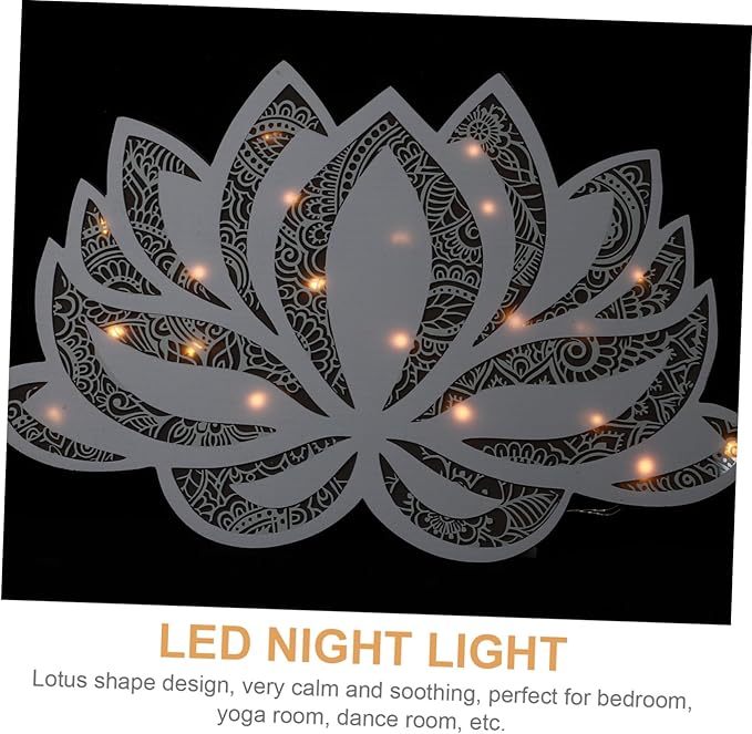 Homoyoyo Lotus Flower Atmosphere Light LED Decorative Night Lamp for Bedroom Yoga and Dance Room Calming Desktop Light with Chic Design for Personal Home Decor