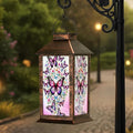 Homemory Hanging Solar Lanterns Outdoor Waterproof, Solar Butterfly Lights with LED Flickering Flameless Candles, Gifts for Women Mom, Outside Lantern Decoration Garden Yard Patio Lawn Porches Park