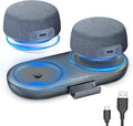 Dual Bluetooth Speaker Set with Magnetic Base & Phone Stand - TWS Stereo Sound, 10H Playtime, 3H with RGB Music Lights On- Bluetooth Wireless Speaker for Home Theater, Outdoor,TV Watching, Multi Room