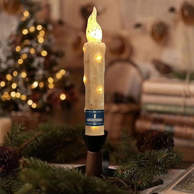 Magical Candlesticks Flameless Taper Candle, 2pcs White LED Tapered Candles Remote Dipped Candle 6inch Battery Chandelier for Enchanting Weddings and Harry Potter Inspired Vigils(LW2P-WH)