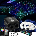 AZIMOM Dual Color 20w Twinkle Fiber Optic Starlight Headliner Kits 900pcs 0.03in 9.8ft, RGB Meteor Shooting Star, Sound Activated Remote APP Control Home Car Ceiling Décor