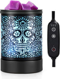 Fragrance Wax Melts Warmer with 7 Colors LED Changing Light Scent Oil Candle Warmer for Home Office-Skull Timer