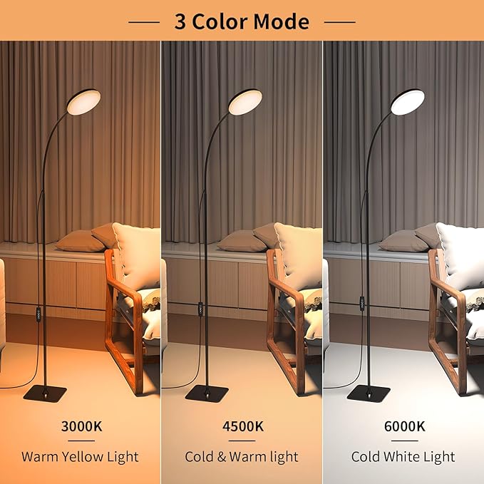 168 LED Floor Lamp with Remote Control, 2-in-1 Convertible Floor/Desk Lamp, 360° Adjustable Gooseneck, [3 Color Temperatures & 10 Brightness Levels], 10W USB Powered, Memory Function